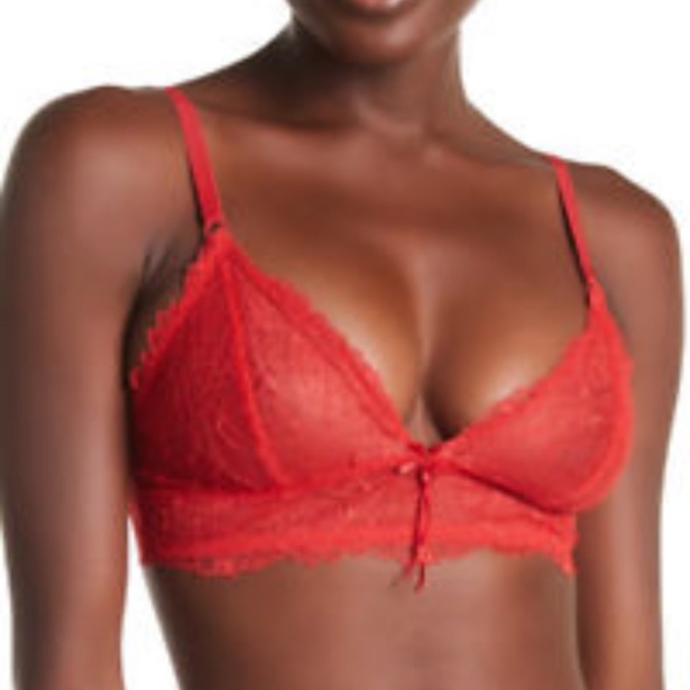 Heidi Klum Sheer Red Lace Bra New Medium NEW - Picture 1 of 5